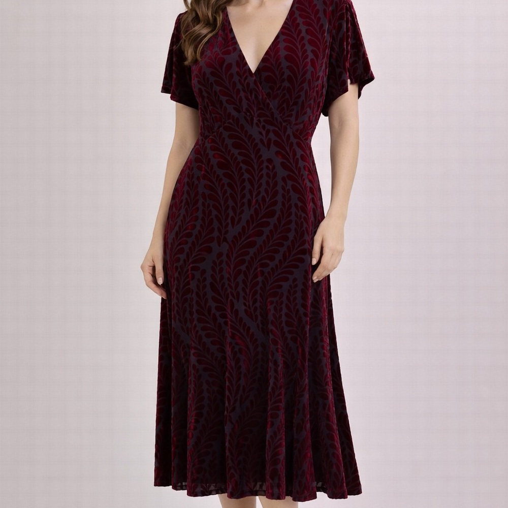 Taylor Burgundy Midi Dress